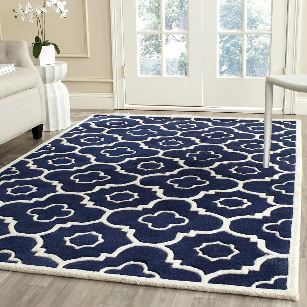 CHATHAM, DARK BLUE / IVORY, 4' X 6', Area Rug, CHT750C-4. Picture 1