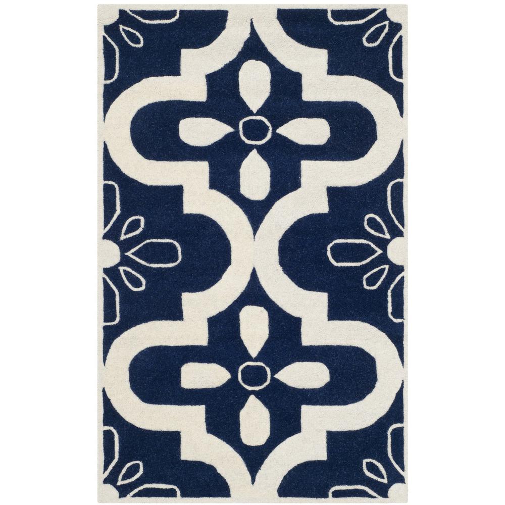 CHATHAM, DARK BLUE / IVORY, 3' X 5', Area Rug, CHT751C-3. Picture 1