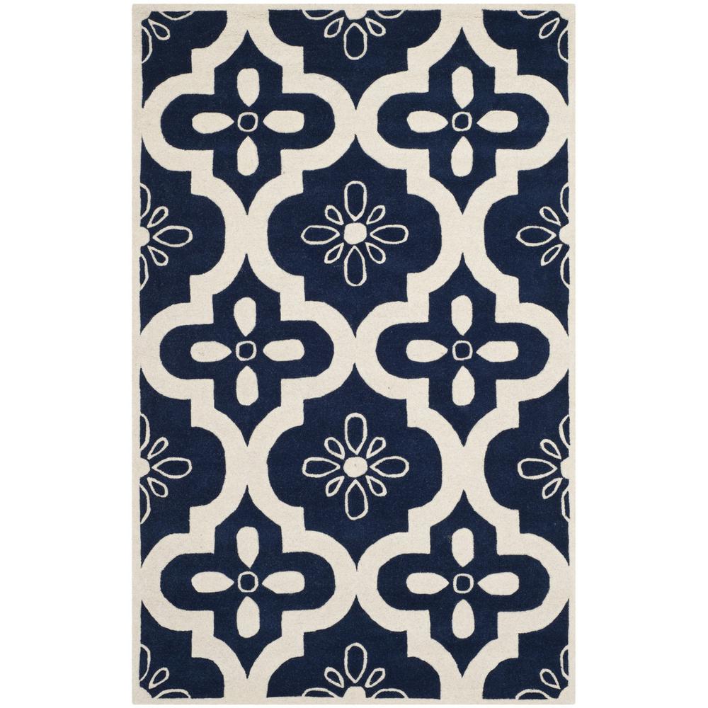 CHATHAM, DARK BLUE / IVORY, 5' X 8', Area Rug, CHT751C-5. Picture 1