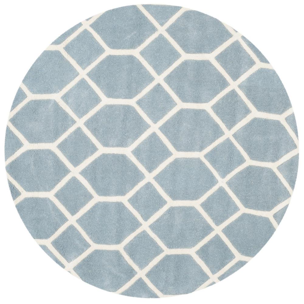 CHATHAM, BLUE / IVORY, 5' X 5' Round, Area Rug, CHT755B-5R. Picture 1