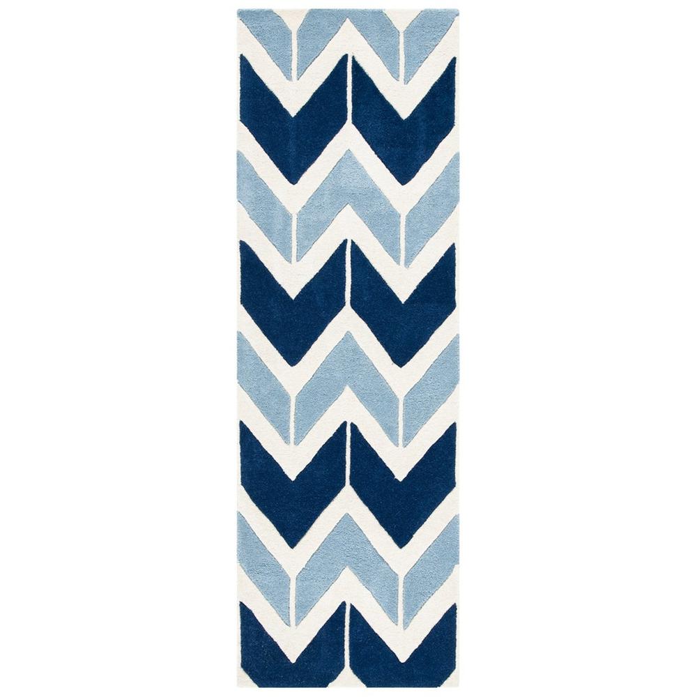 CHATHAM, DARK BLUE / LIGHT BLUE, 2'-3" X 7', Area Rug. Picture 1