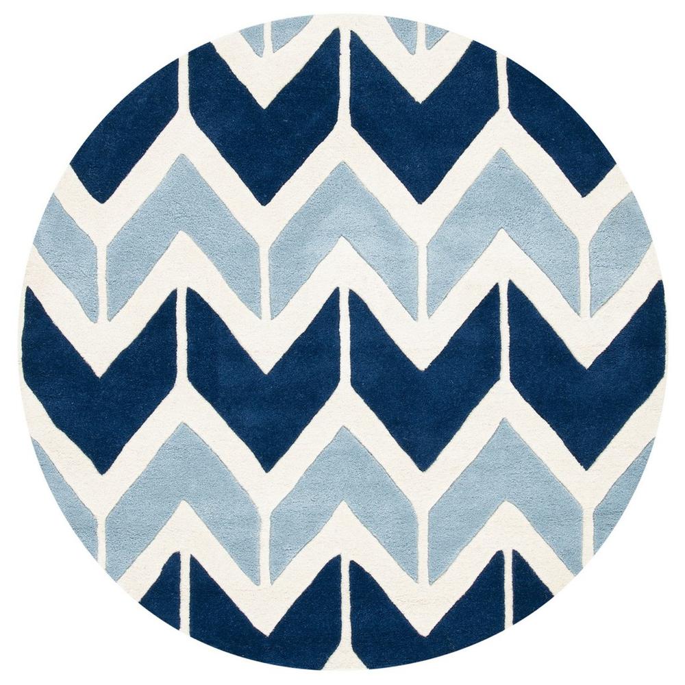 CHATHAM, DARK BLUE / LIGHT BLUE, 5' X 5' Round, Area Rug. Picture 1