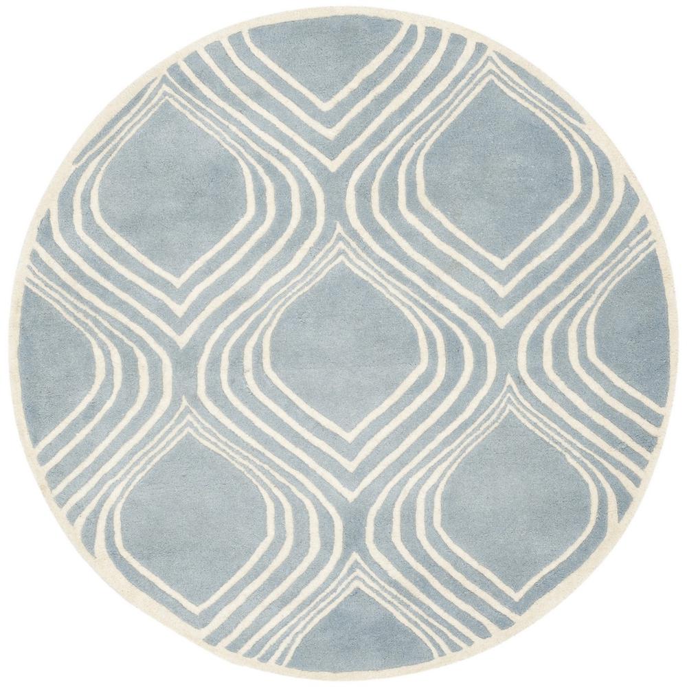 CHATHAM, BLUE / IVORY, 5' X 5' Round, Area Rug, CHT758B-5R. Picture 1