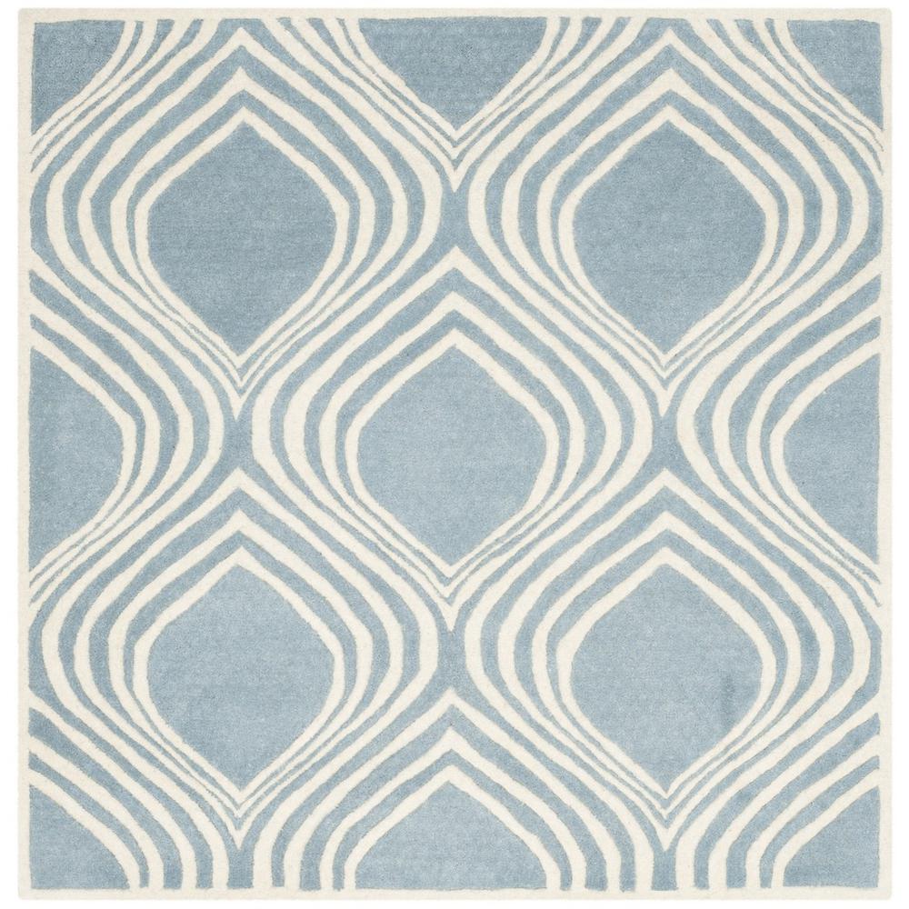 CHATHAM, BLUE / IVORY, 5' X 5' Square, Area Rug, CHT758B-5SQ. Picture 1