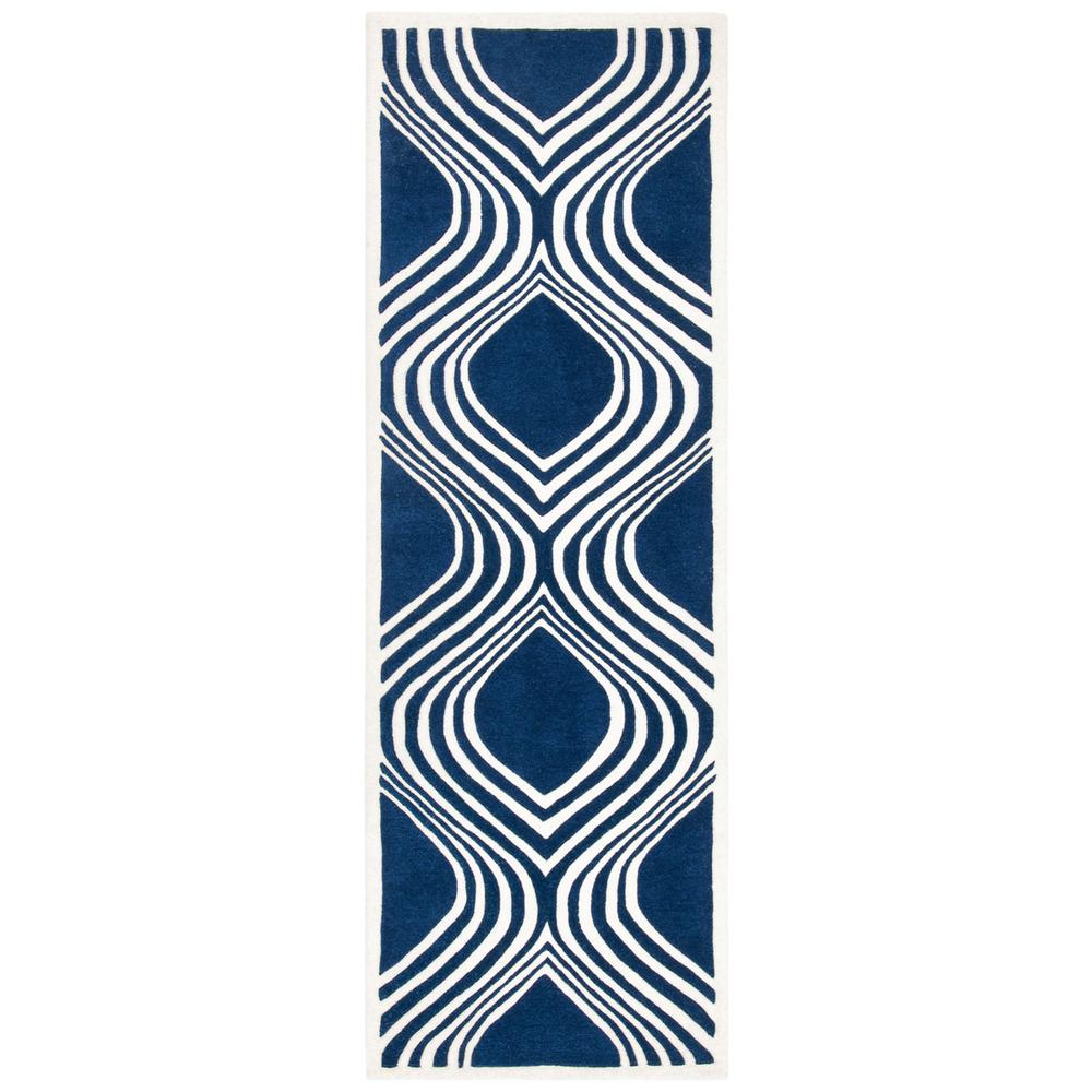 CHATHAM, DARK BLUE / IVORY, 2'-3" X 7', Area Rug, CHT758C-27. Picture 1