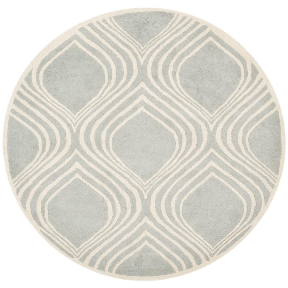 CHATHAM, GREY / IVORY, 5' X 5' Round, Area Rug, CHT758E-5R. Picture 1