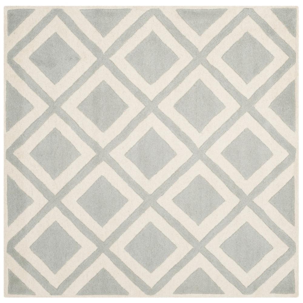 CHATHAM, GREY / IVORY, 5' X 5' Square, Area Rug, CHT759E-5SQ. Picture 1