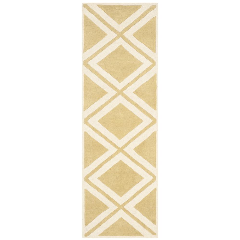 CHATHAM, GOLD / IVORY, 2'-3" X 7', Area Rug. Picture 1
