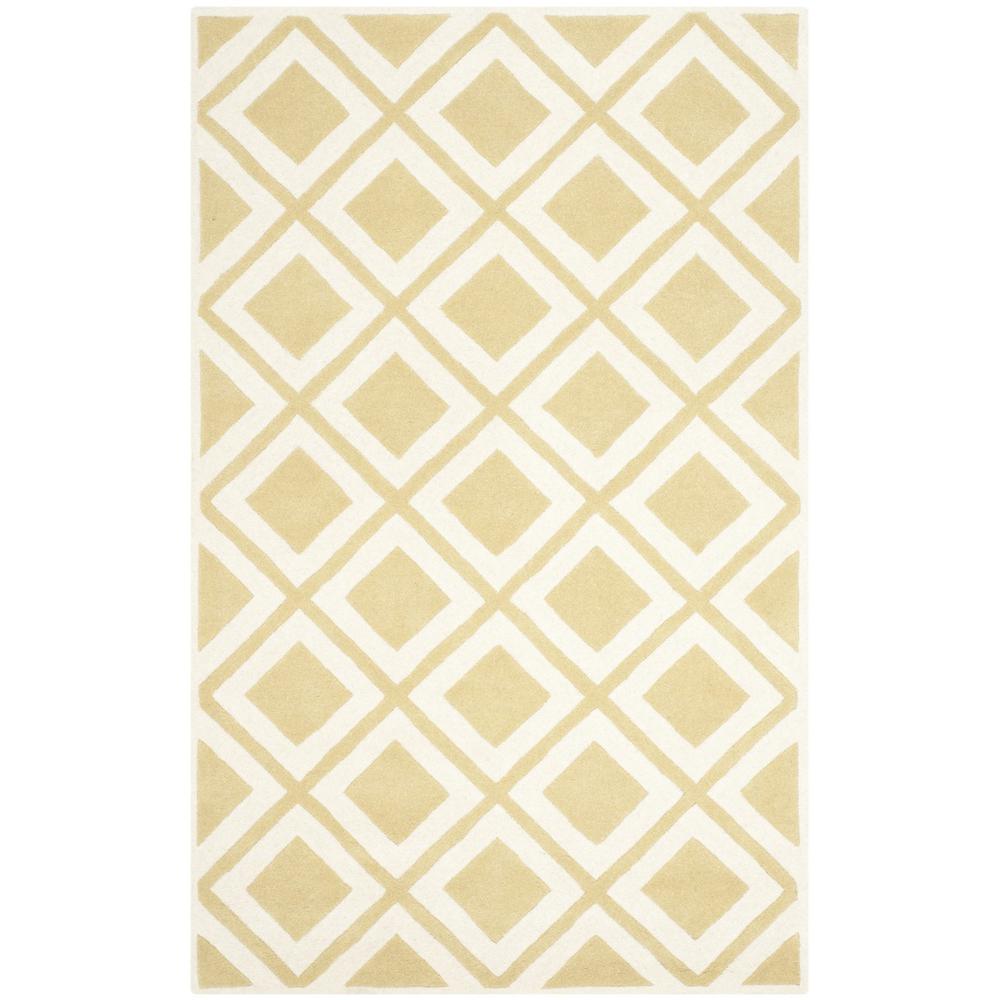 CHATHAM, GOLD / IVORY, 4' X 6', Area Rug. Picture 1