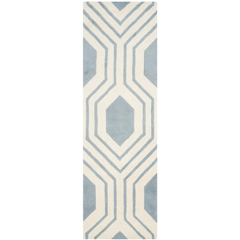 CHATHAM, BLUE / IVORY, 2'-3" X 7', Area Rug, CHT760B-27. Picture 1