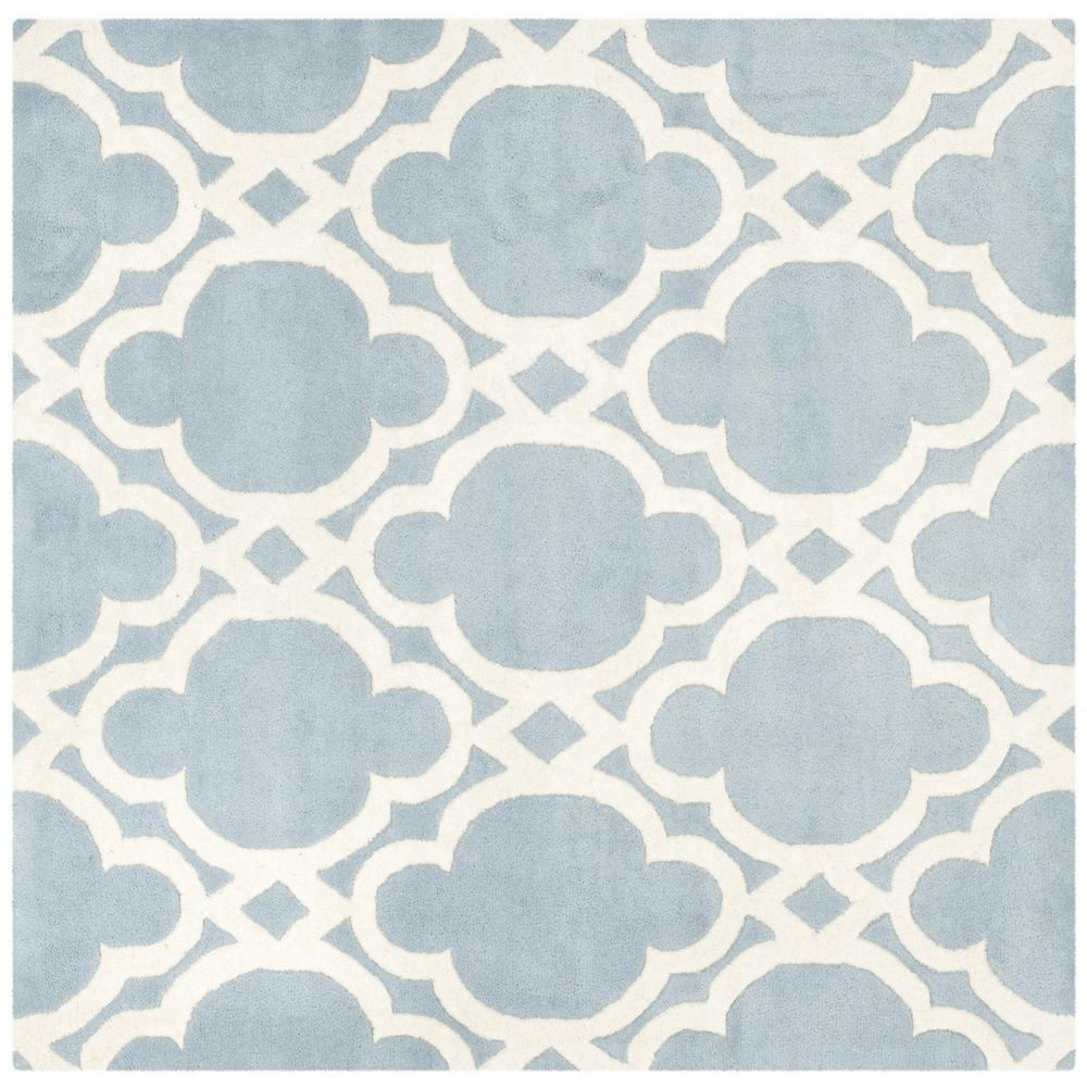 CHATHAM, BLUE / IVORY, 5' X 5' Square, Area Rug, CHT762B-5SQ. Picture 1