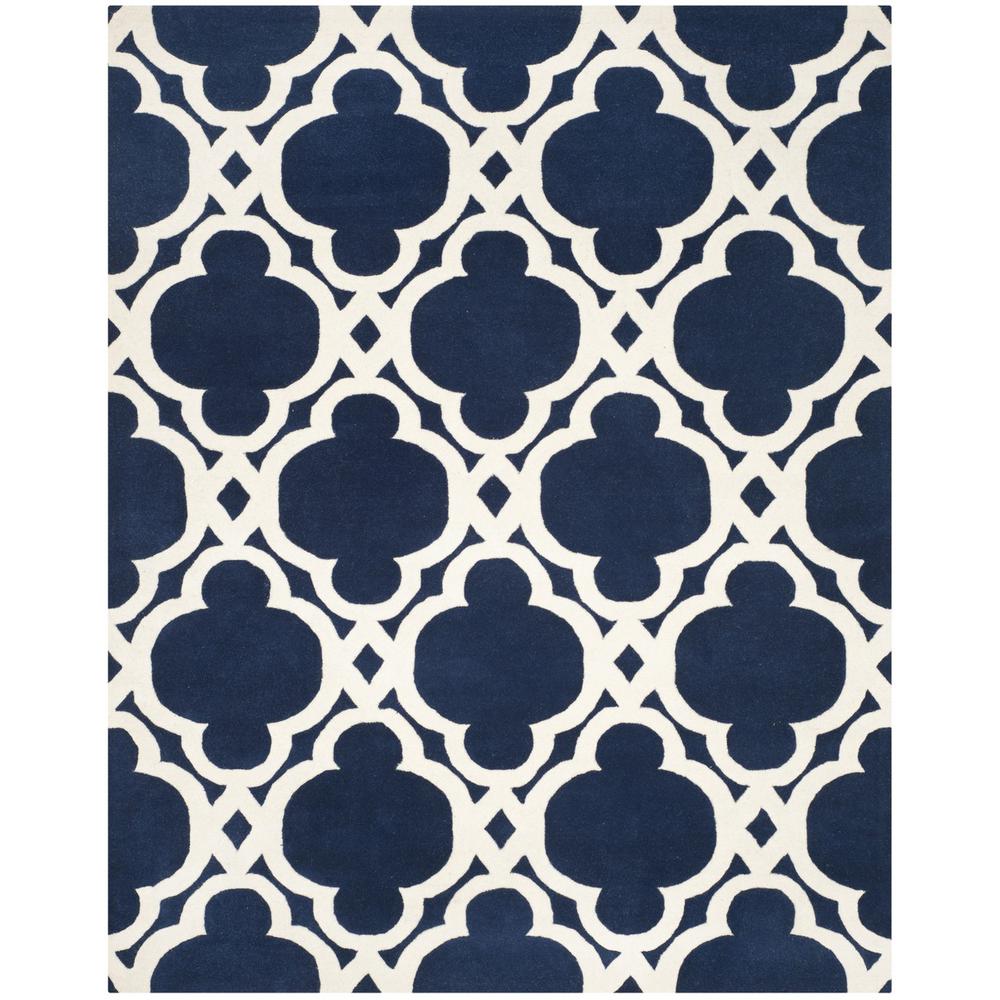CHATHAM, DARK BLUE / IVORY, 8' X 10', Area Rug, CHT762C-8. Picture 1