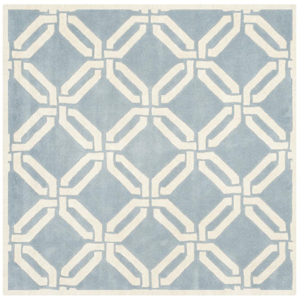 CHATHAM, BLUE / IVORY, 5' X 5' Square, Area Rug, CHT763B-5SQ. Picture 1