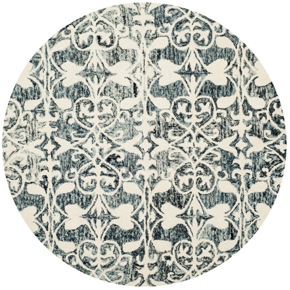 CHATHAM, CHARCOAL / IVORY, 5' X 5' Round, Area Rug. Picture 1
