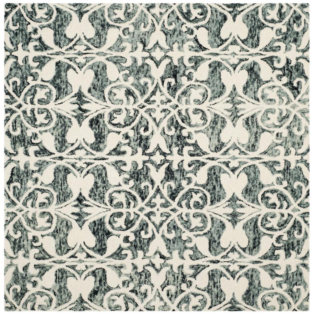 CHATHAM, CHARCOAL / IVORY, 5' X 5' Square, Area Rug. Picture 1
