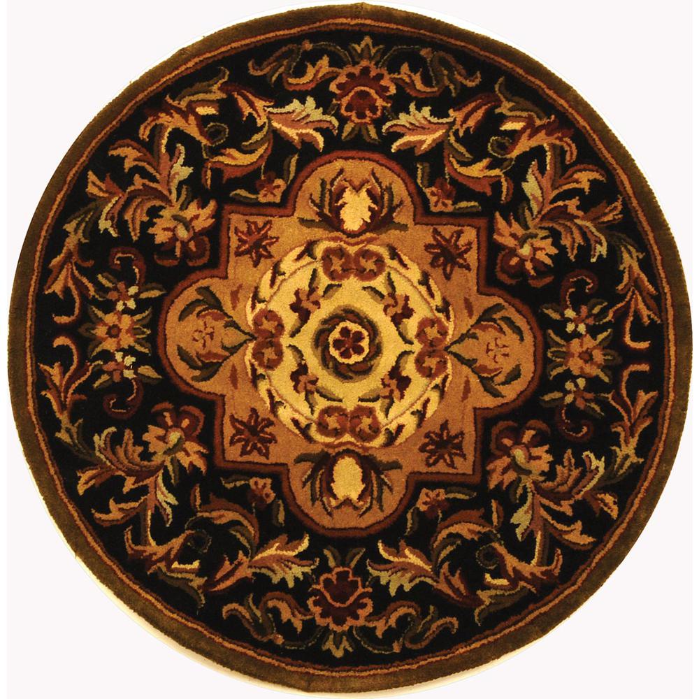 CLASSIC, BLACK / BEIGE, 3'-6" X 3'-6" Round, Area Rug. Picture 1
