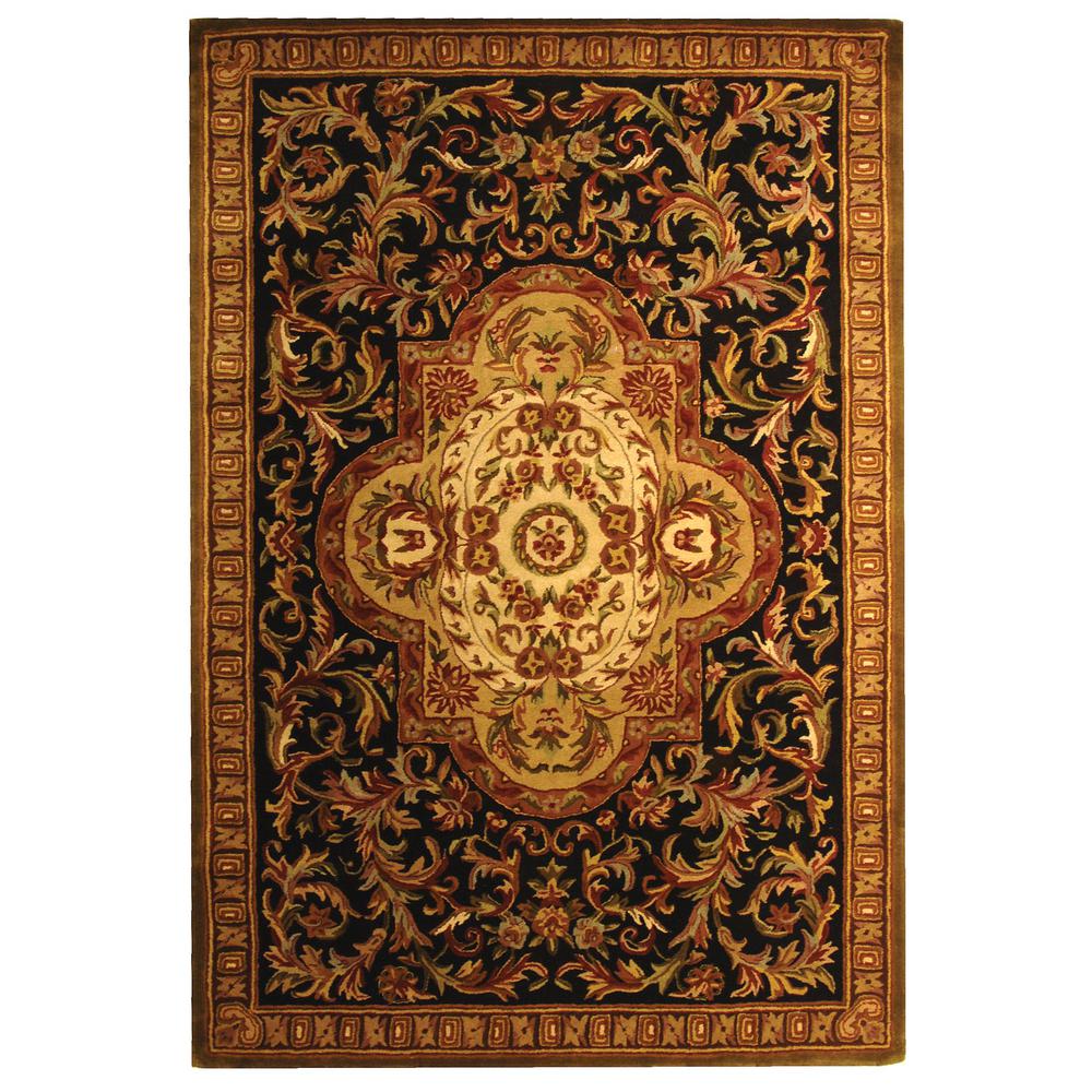 CLASSIC, BLACK / BEIGE, 6' X 9', Area Rug. Picture 1
