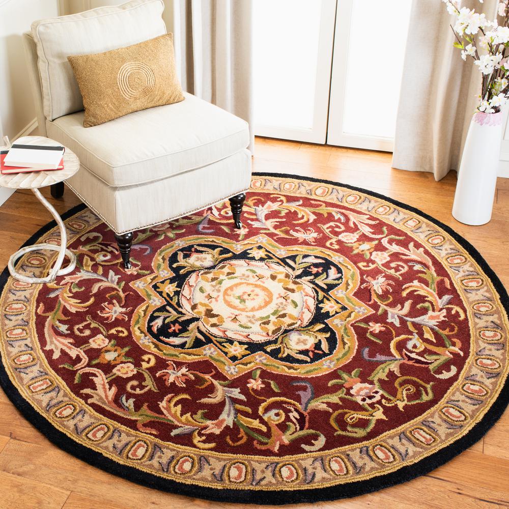 CLASSIC, RED / BLACK, 6' X 9', Area Rug. Picture 4