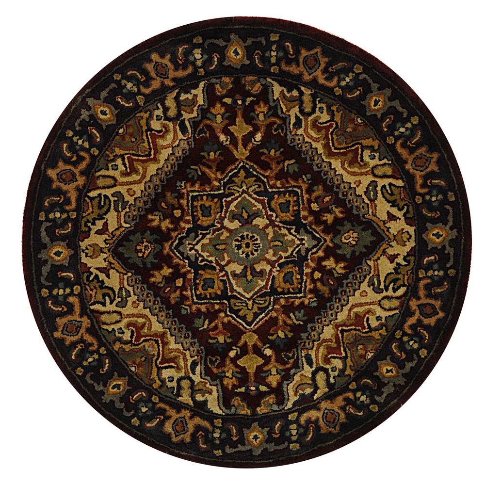 CLASSIC, ASSORTED / RED, 3'-6" X 3'-6" Round, Area Rug. Picture 1