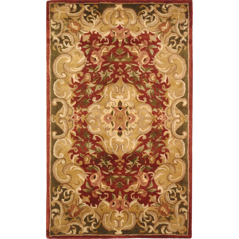 CLASSIC, RUST / GREEN, 3' X 5', Area Rug. Picture 1