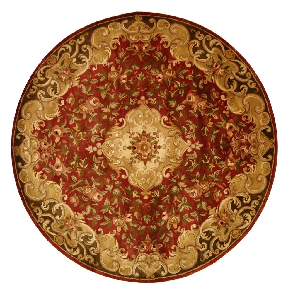 CLASSIC, RUST / GREEN, 8' X 8' Round, Area Rug. Picture 1