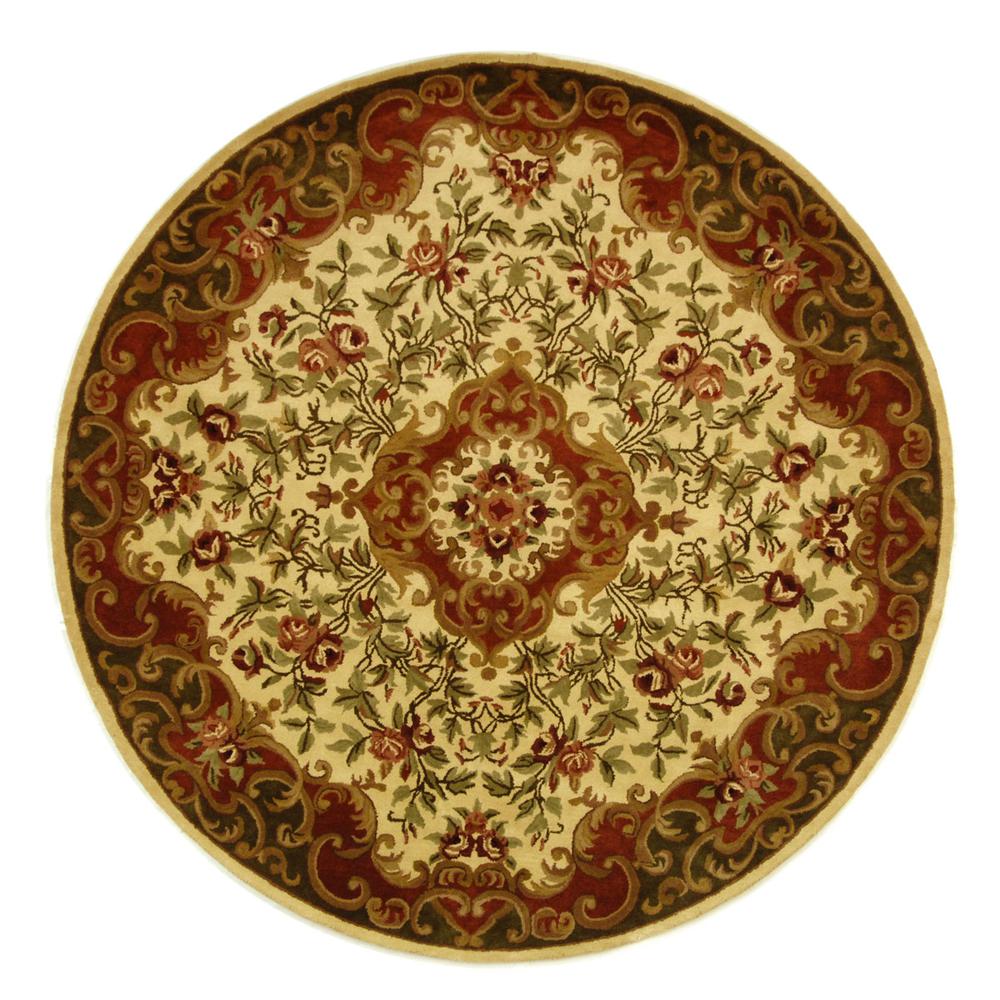 CLASSIC, IVORY / GREEN, 8' X 8' Round, Area Rug. Picture 1