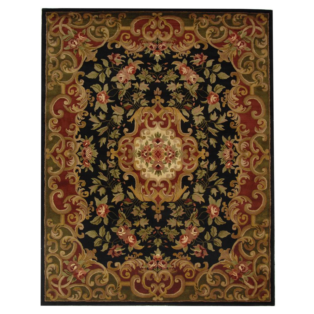 CLASSIC, BLACK / GREEN, 9'-6" X 13'-6", Area Rug. Picture 1