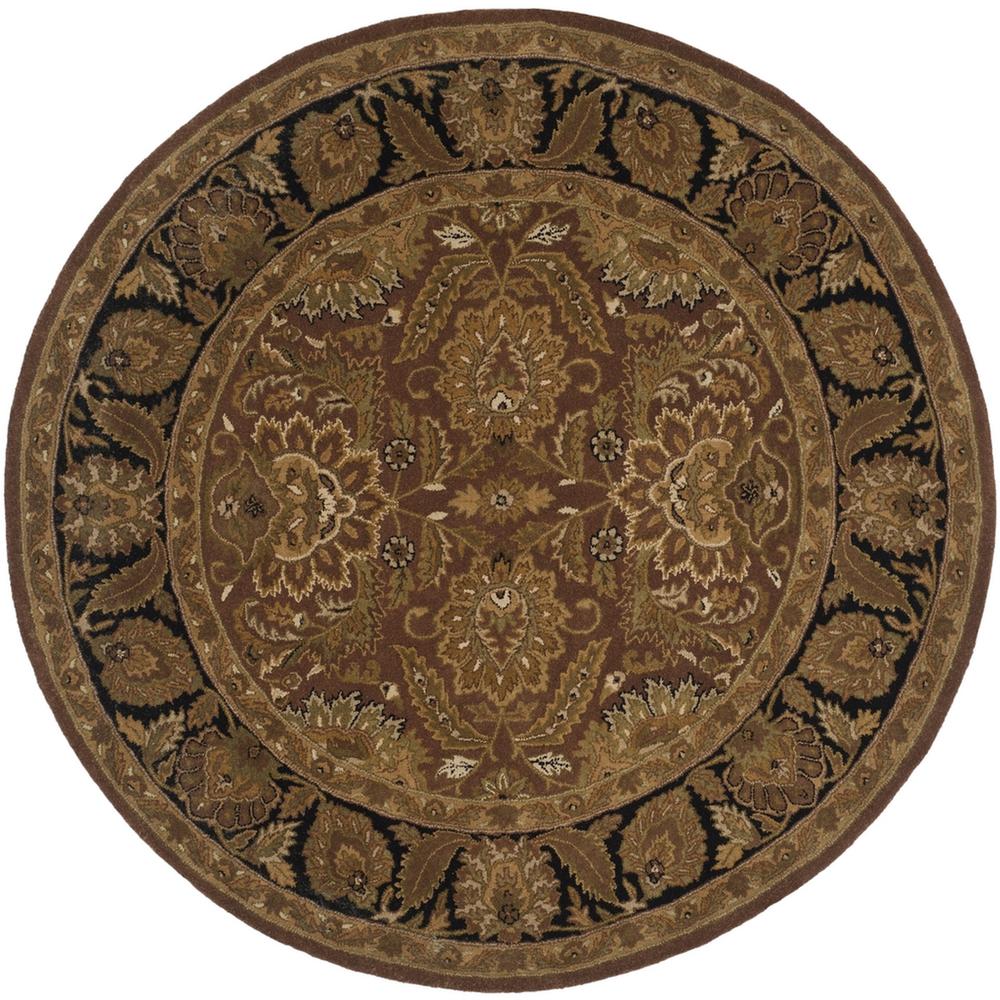 CLASSIC, RUST / BLACK, 8' X 8' Round, Area Rug. Picture 1