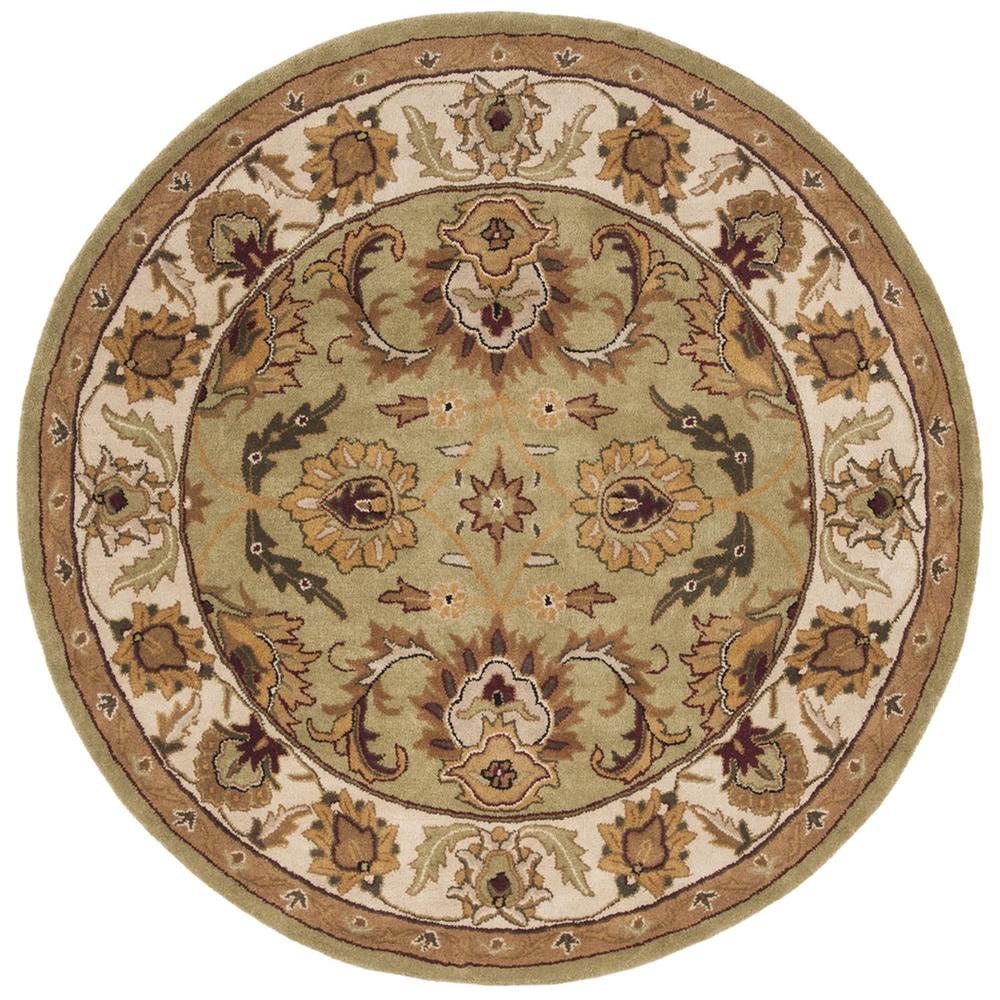 CLASSIC, GREEN / IVORY, 6' X 6' Round, Area Rug. Picture 1