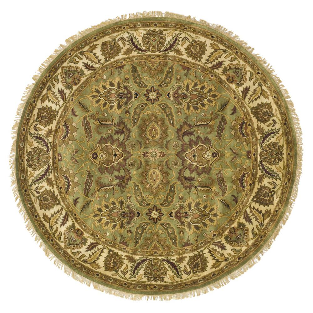 CLASSIC, GREEN / IVORY, 8' X 8' Round, Area Rug. Picture 1