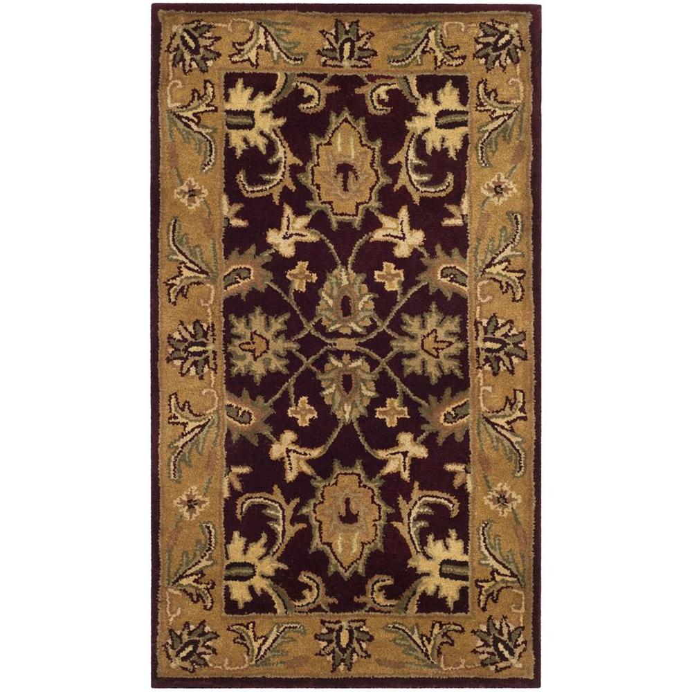 CLASSIC, BURGUNDY / GOLD, 2' X 3', Area Rug. Picture 1