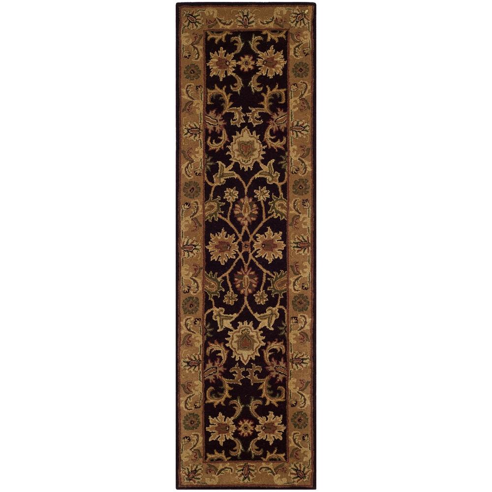 CLASSIC, DARK PLUM / GOLD, 2'-3" X 8', Area Rug. Picture 1