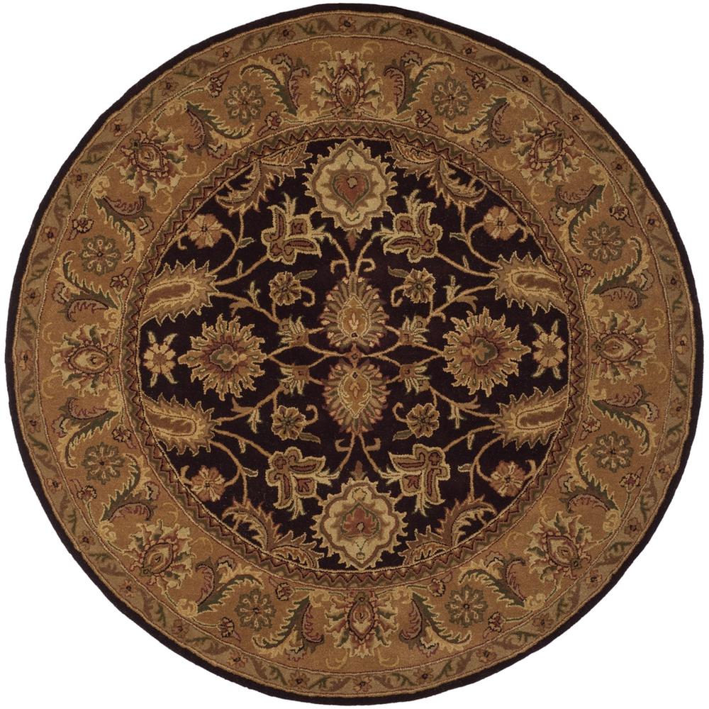 CLASSIC, DARK PLUM / GOLD, 8' X 8' Round, Area Rug. Picture 1