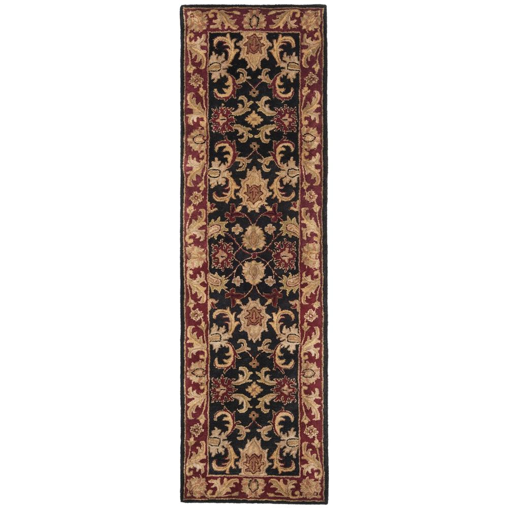 CLASSIC, BLACK / BURGUNDY, 2'-3" X 8', Area Rug. Picture 1