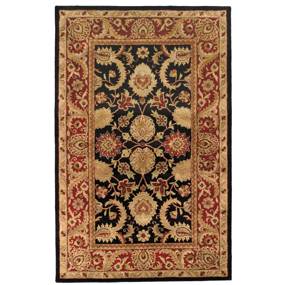 CLASSIC, BLACK / BURGUNDY, 5' X 8', Area Rug. Picture 1