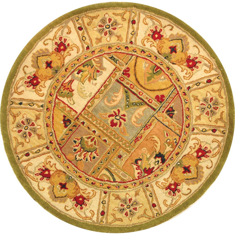 CLASSIC, SAGE / MULTI, 3'-6" X 3'-6" Round, Area Rug. Picture 1