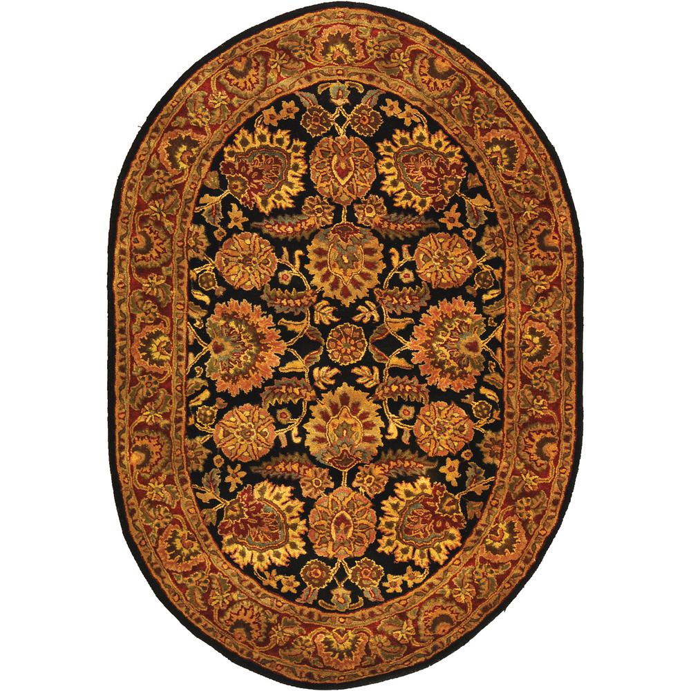 CLASSIC, NAVY / RED, 4'-6" X 6'-6" Oval, Area Rug. Picture 1