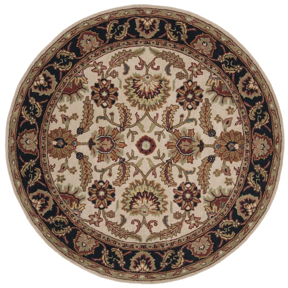 CLASSIC, IVORY / NAVY, 3'-6" X 3'-6" Round, Area Rug. Picture 1