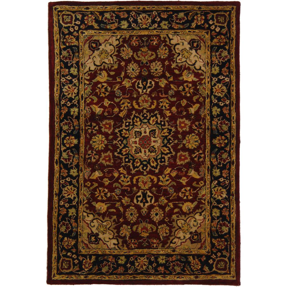 CLASSIC, BURGUNDY / NAVY, 4' X 6', Area Rug. Picture 1