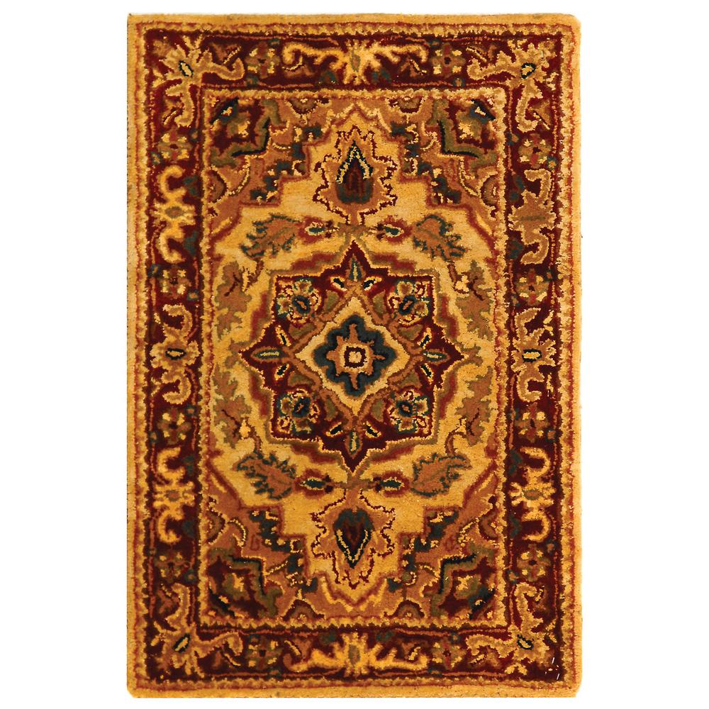 CLASSIC, LIGHT GOLD / RED, 2' X 3', Area Rug. Picture 1