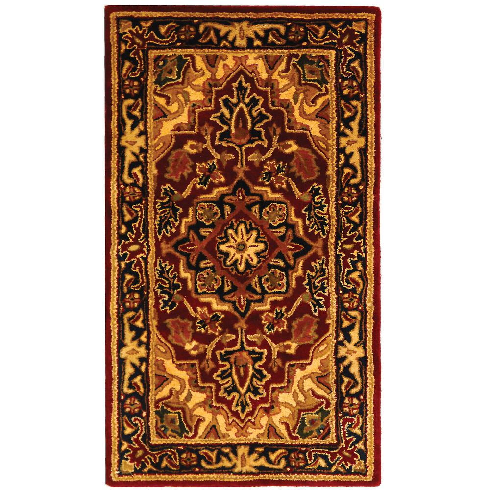 CLASSIC, RED / NAVY, 2'-3" X 4', Area Rug. Picture 1