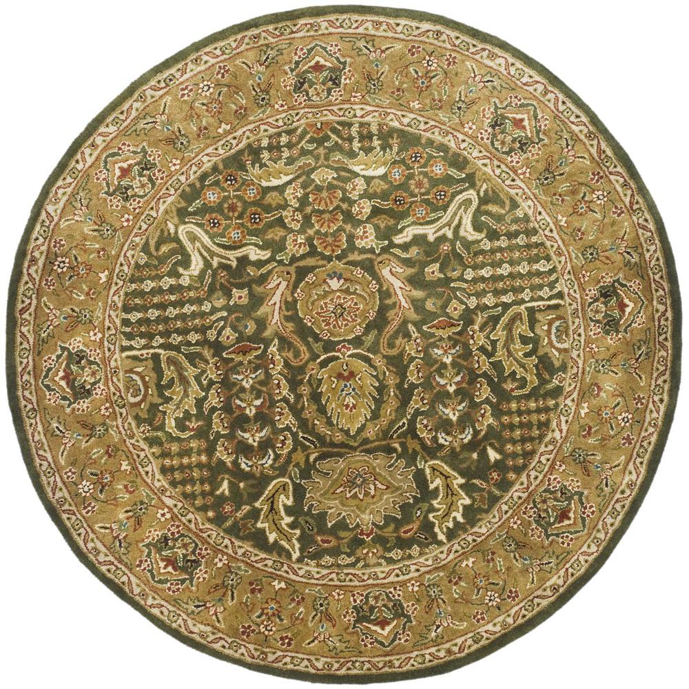 CLASSIC, LIGHT GREEN / GOLD, 3'-6" X 3'-6" Round, Area Rug, CL764B-4R. Picture 1