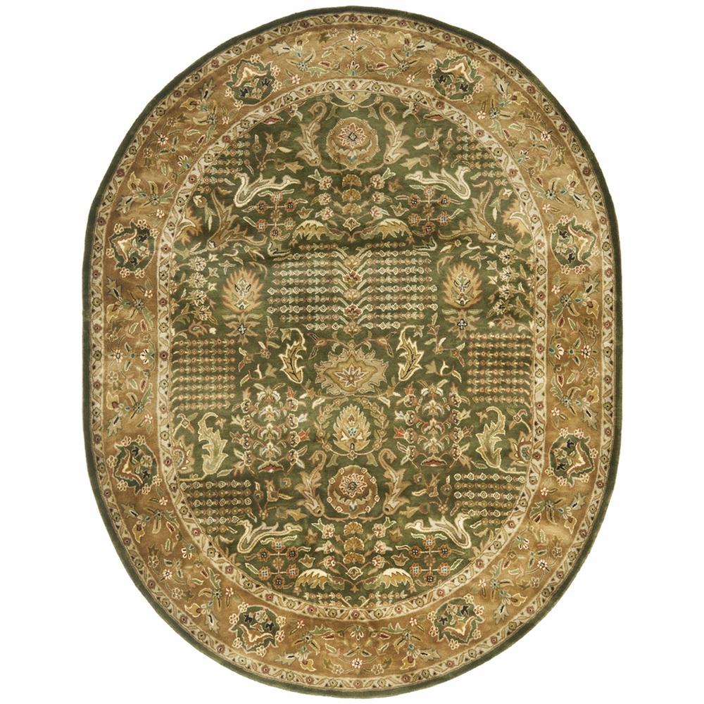 CLASSIC, LIGHT GREEN / GOLD, 4'-6" X 6'-6" Oval, Area Rug, CL764B-5OV. Picture 1