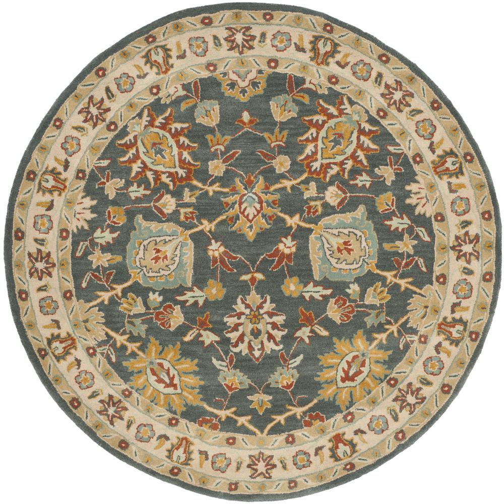 CLASSIC, DARK GREY / IVORY, 6' X 6' Round, Area Rug. Picture 1