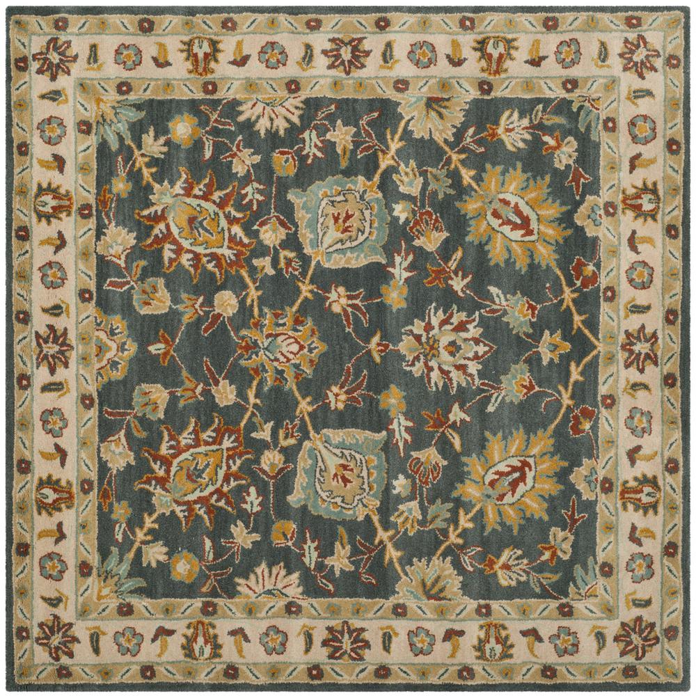 CLASSIC, DARK GREY / IVORY, 6' X 6' Square, Area Rug. Picture 1