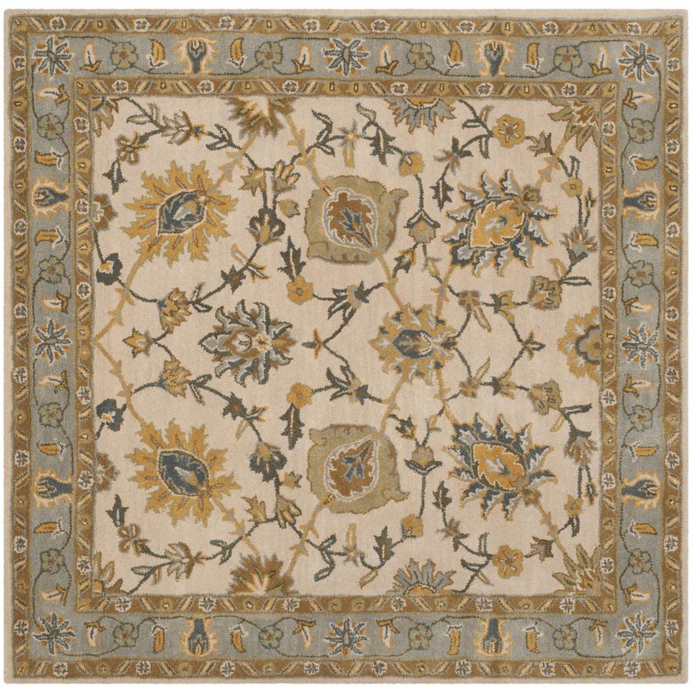 CLASSIC, IVORY / LIGHT BLUE, 6' X 6' Square, Area Rug. Picture 1