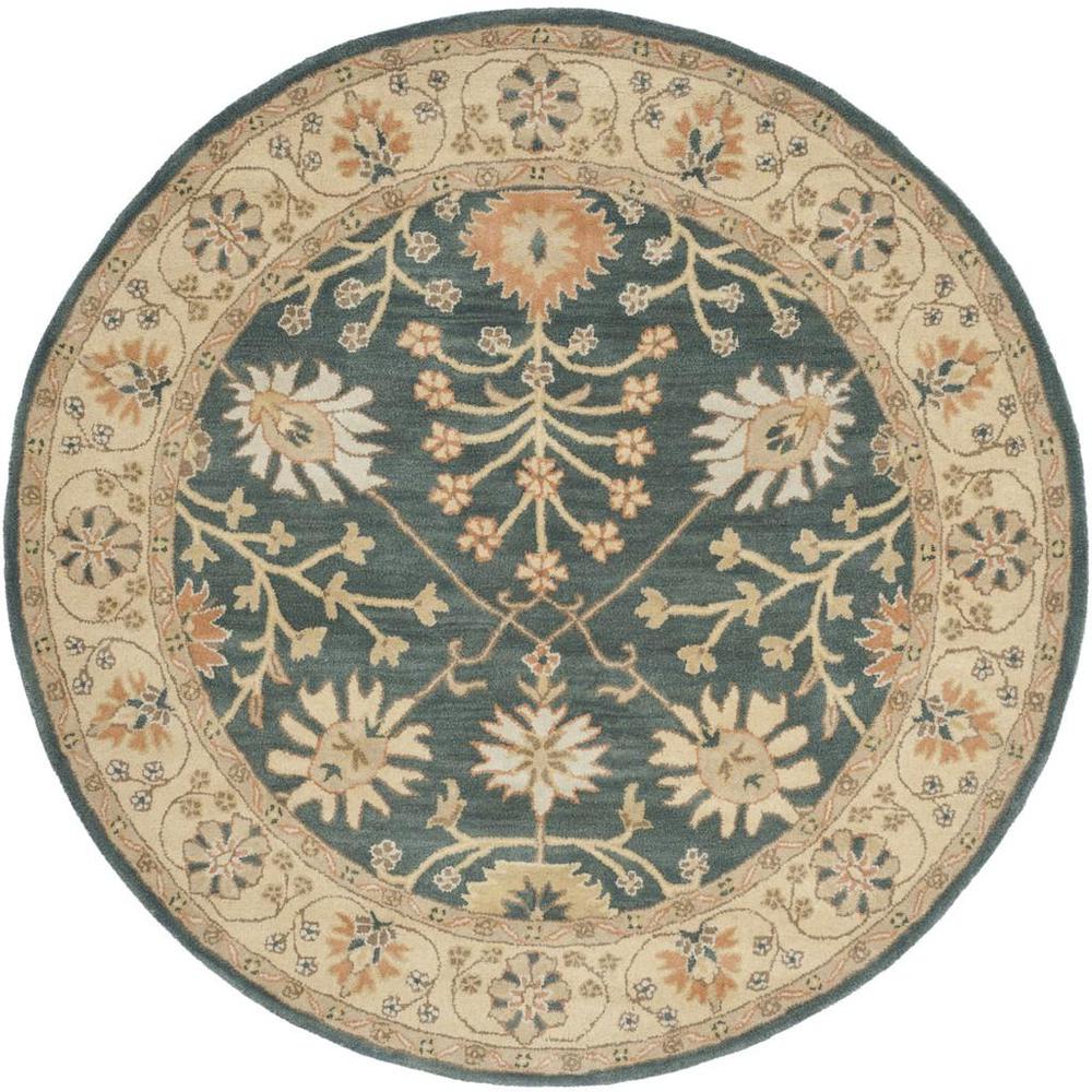 CLASSIC, BLUE / LIGHT GOLD, 6' X 6' Round, Area Rug. Picture 1