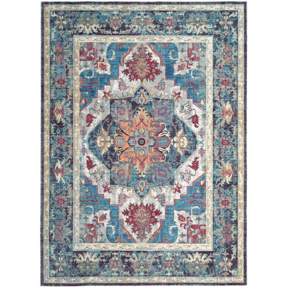 CLAREMONT, BLUE / PURPLE, 5'-1" X 7'-9", Area Rug. Picture 1