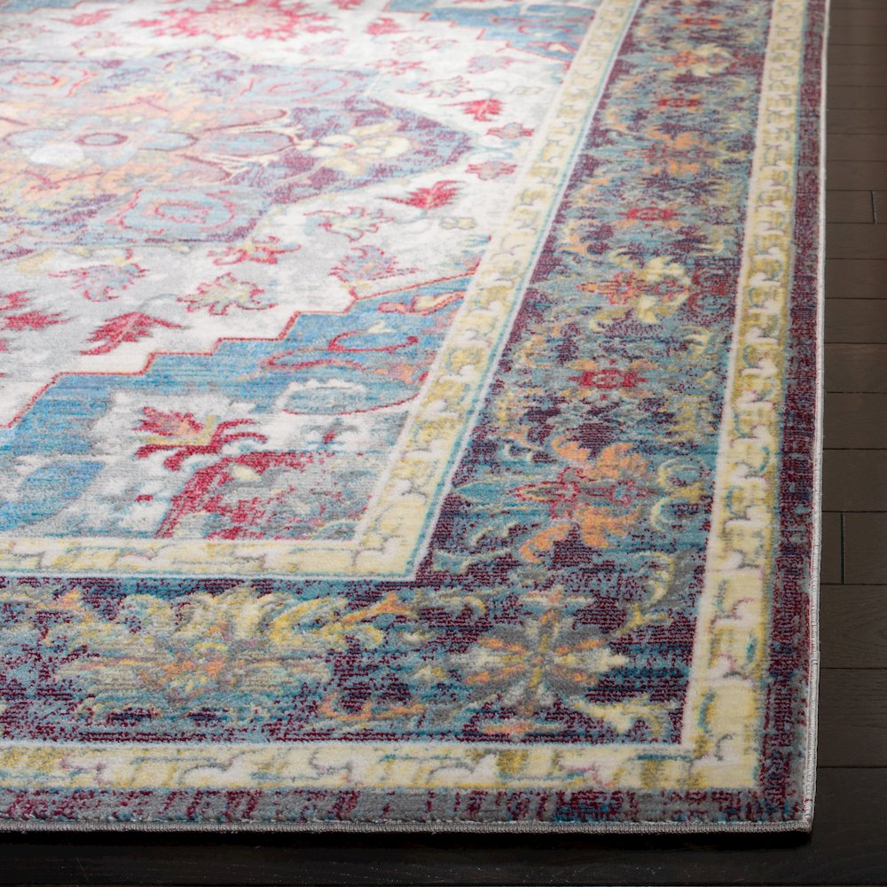 CLAREMONT, BLUE / PURPLE, 5'-1" X 7'-9", Area Rug. Picture 2