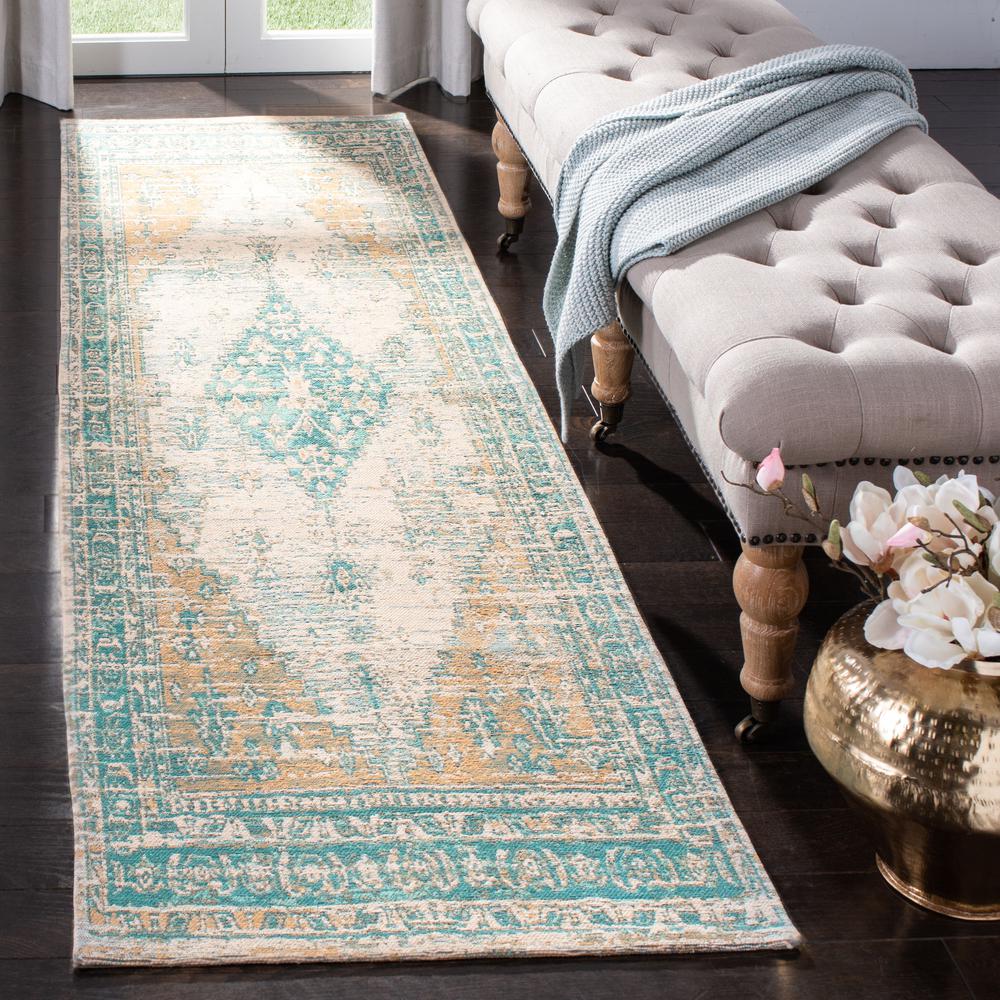 CLV-CLASSIC VINTAGE, AQUA, 2'-3" X 8', Area Rug. Picture 3